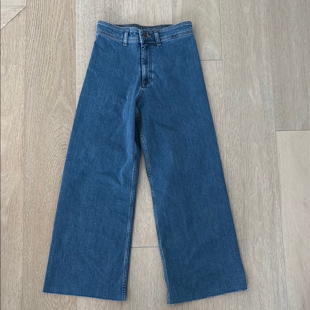 Zara Wide-Leg Blue Denim Jeans size 8